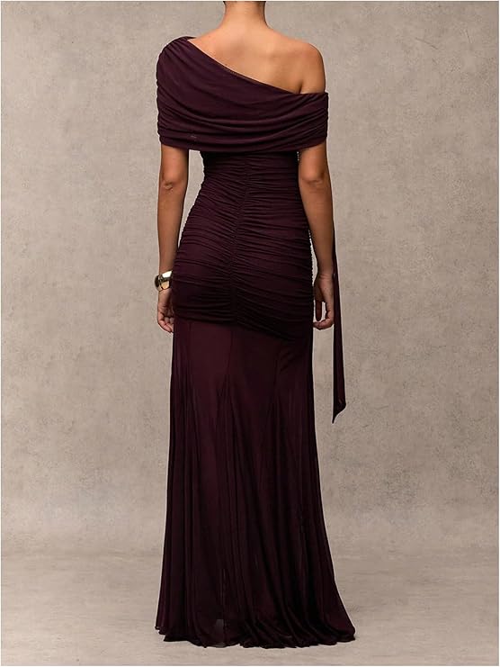 Ravenna One-Shoulder Ruched Gown