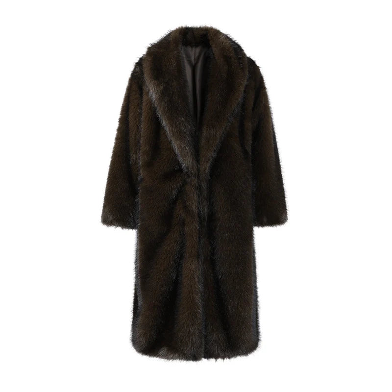 Premium Plush Faux Mink Long Coat