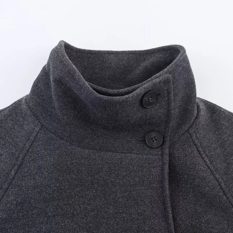 Ariana High Collar Long Belted Coat