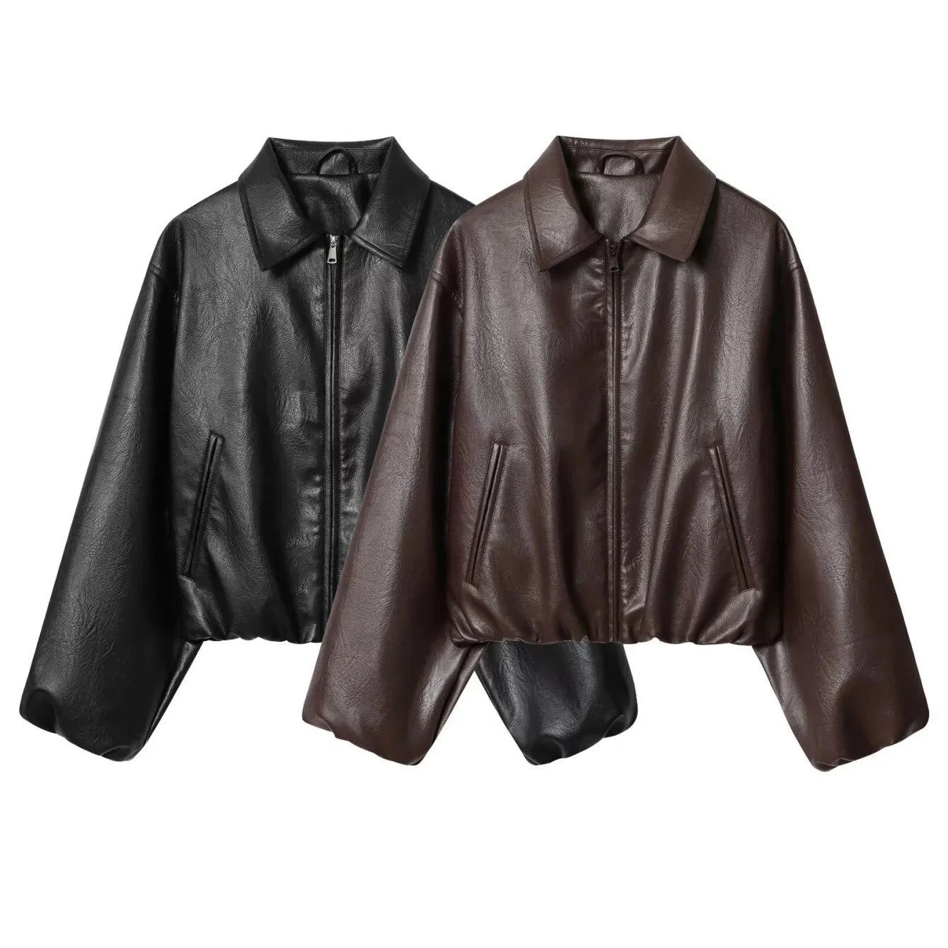 Jenny Faux Leather Bomber Jacket