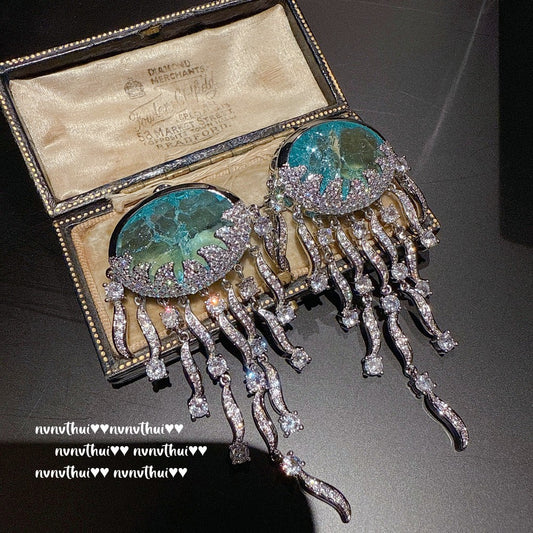 Luminous Drifter Deep Sea Jellyfish Dangle Earrings
