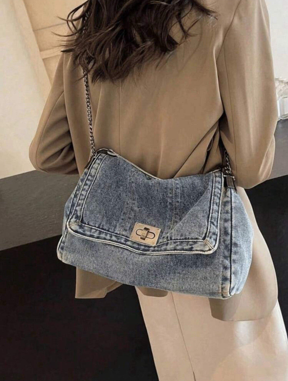 L'Essence Denim Chain Bag