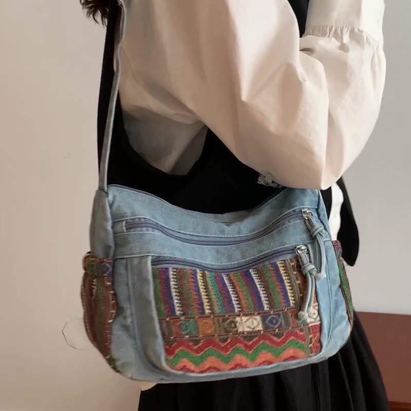 The "Nomad Heart" Artisanal Denim Bag