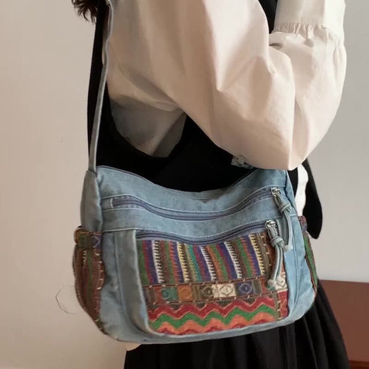 The "Nomad Heart" Artisanal Denim Bag