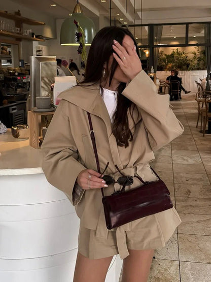 Debra Sculpted Jacket & Shorts Set