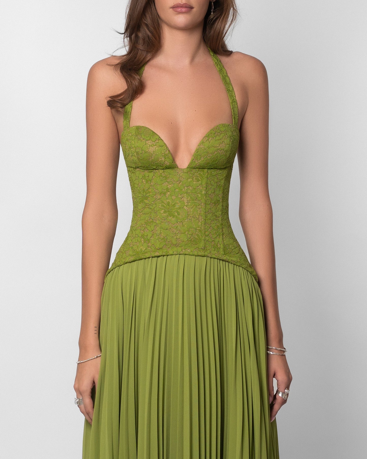 The Drape-Neck Sculpted Maxi Dress