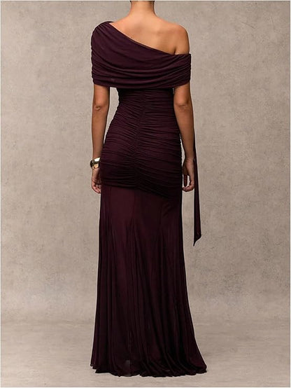 Ravenna One-Shoulder Ruched Gown