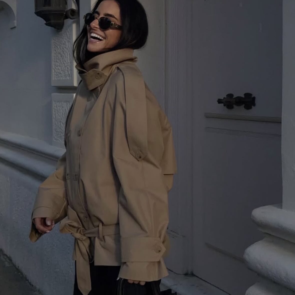 SHORT HIGH NECK TRENCH COAT