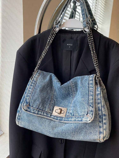 L'Essence Denim Chain Bag
