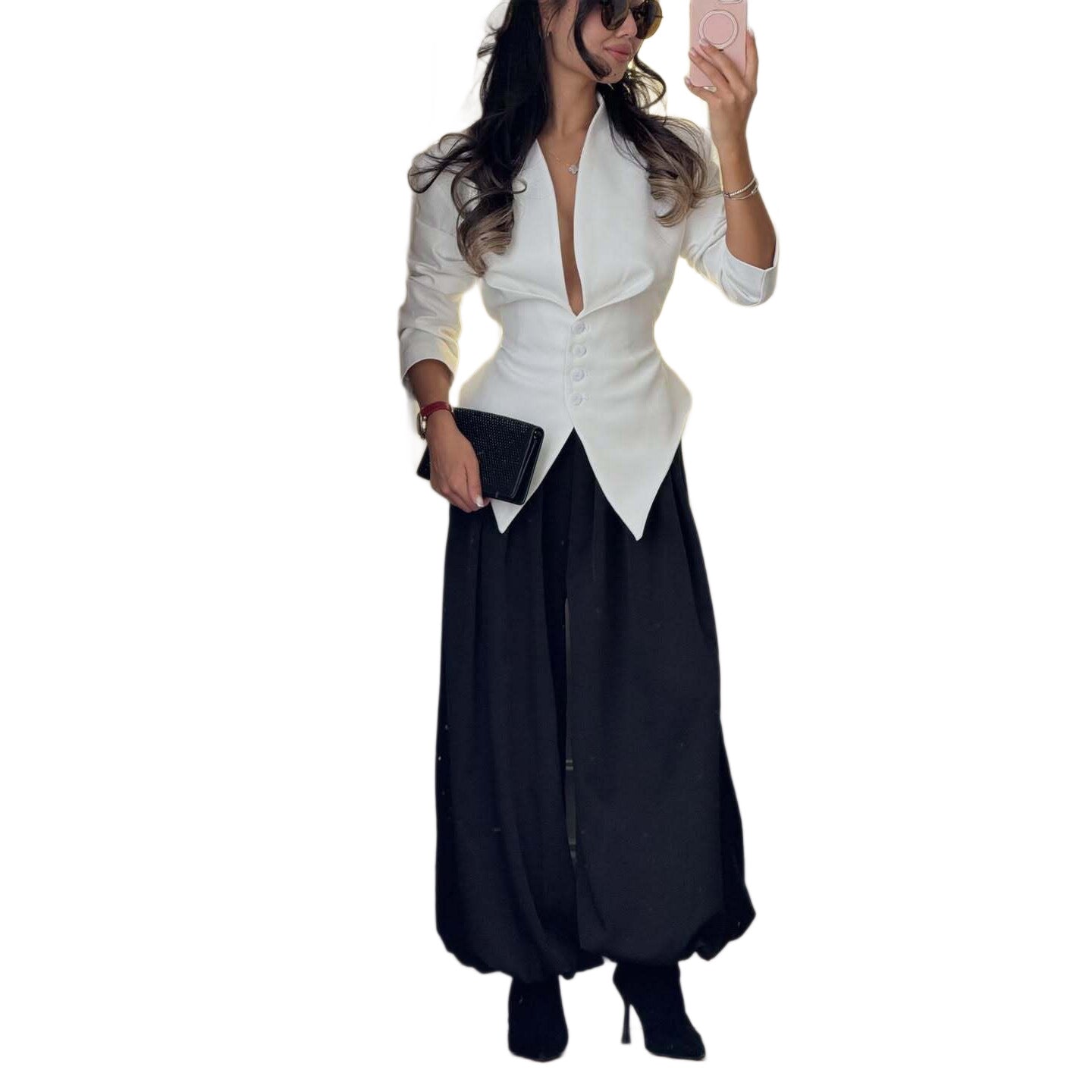 Tricia Structured Shoulder Cinched Blazer