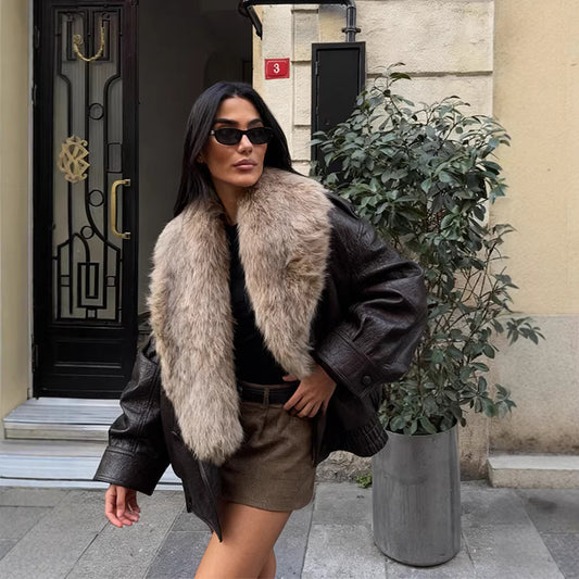 Empress Faux Fur Leather Jacket