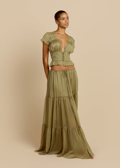 Seraphina Skirt Pistachio Set
