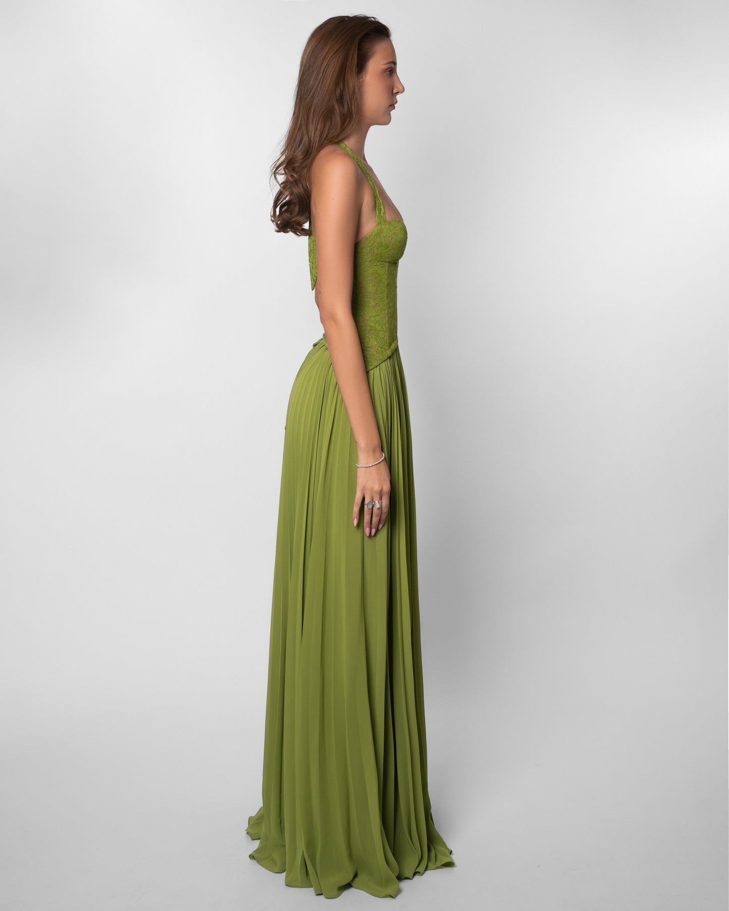 The Drape-Neck Sculpted Maxi Dress
