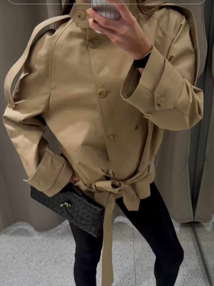 SHORT HIGH NECK TRENCH COAT
