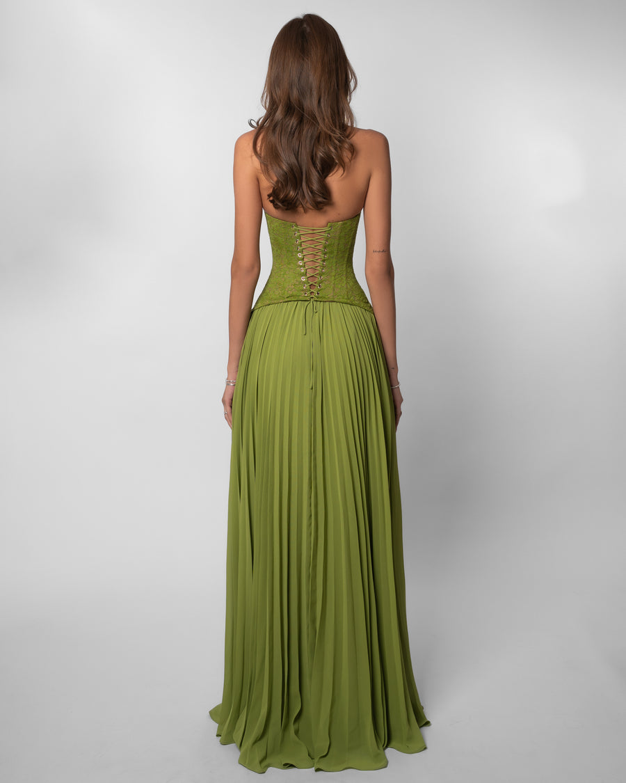 The Drape-Neck Sculpted Maxi Dress