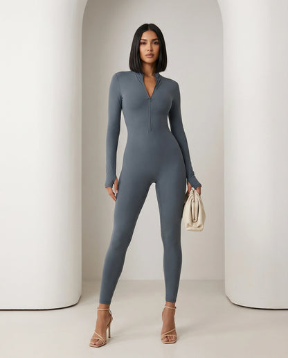 "Alpine Chic" Zip-Front Thermal Jumpsuit