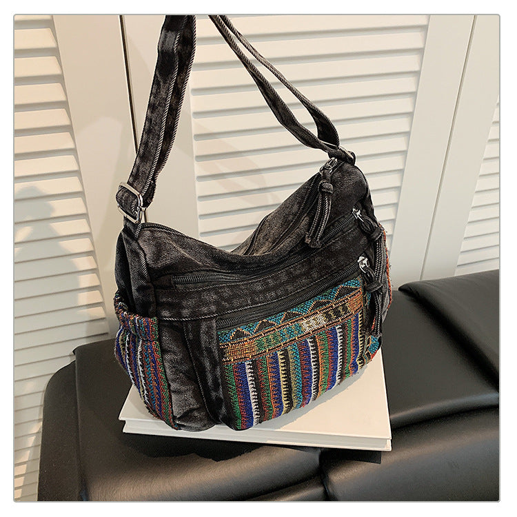 The "Nomad Heart" Artisanal Denim Bag