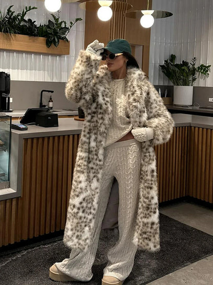 Leopard Muse Longline Faux Mink Coat – Cruelty-Free Luxury