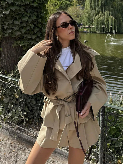 Debra Sculpted Jacket & Shorts Set