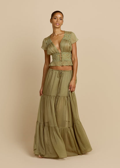Seraphina Skirt Pistachio Set
