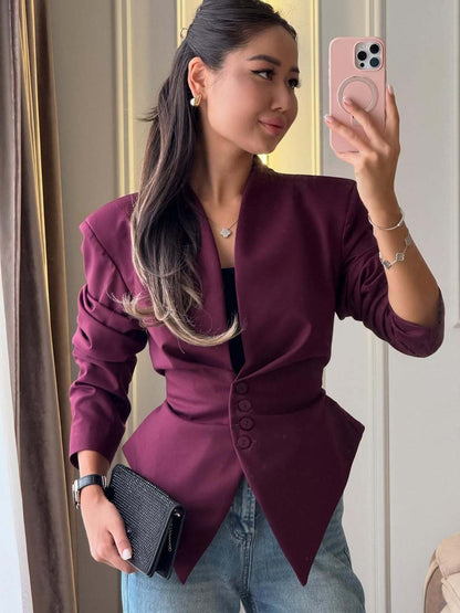 Tricia Structured Shoulder Cinched Blazer