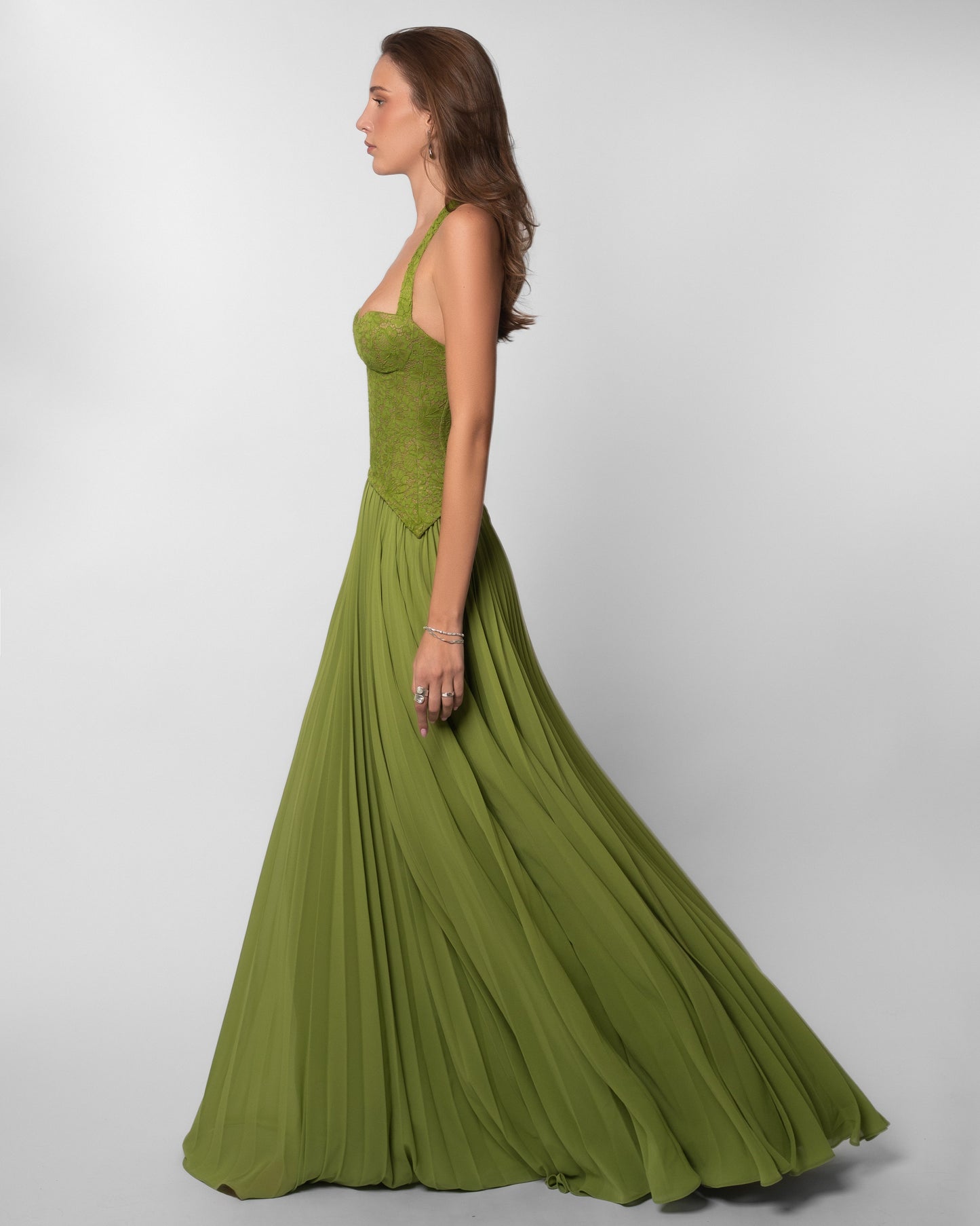 The Drape-Neck Sculpted Maxi Dress