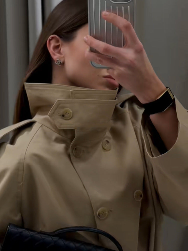 SHORT HIGH NECK TRENCH COAT