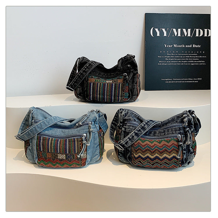 The "Nomad Heart" Artisanal Denim Bag