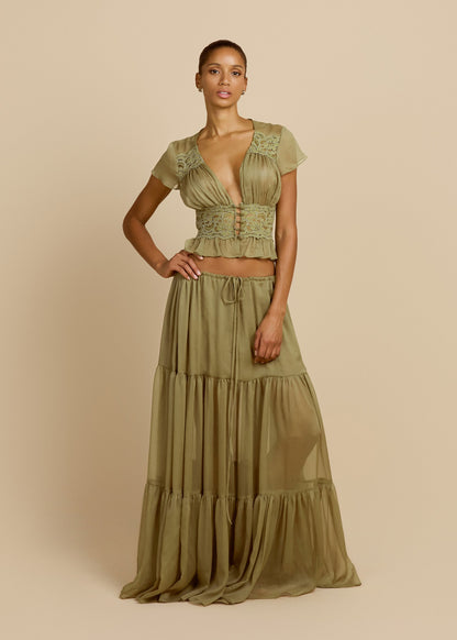 Seraphina Skirt Pistachio Set