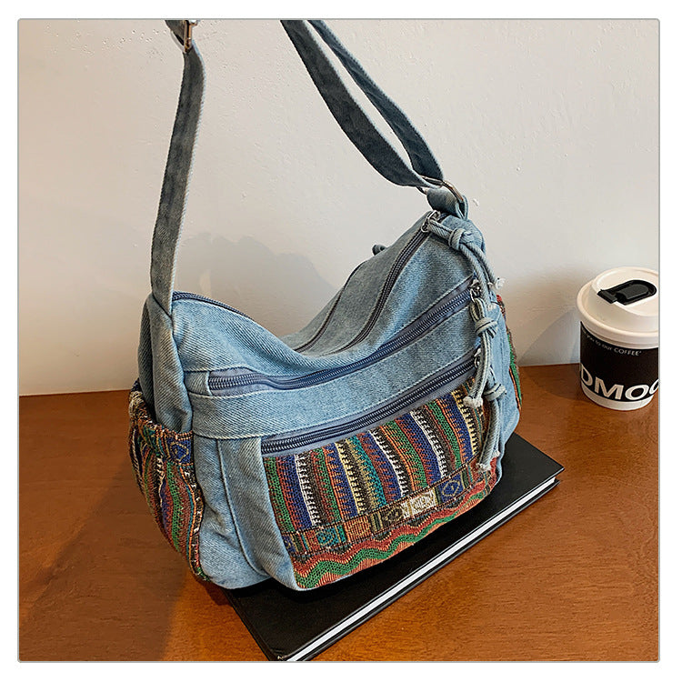 The "Nomad Heart" Artisanal Denim Bag