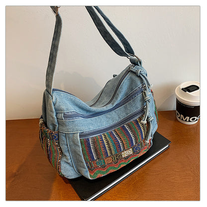 The "Nomad Heart" Artisanal Denim Bag