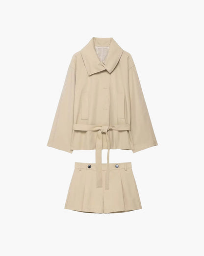 Debra Sculpted Jacket & Shorts Set