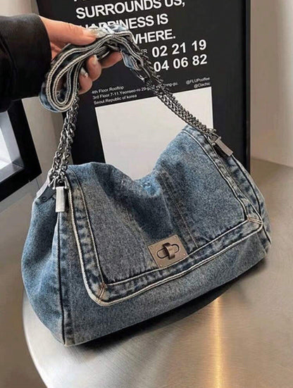 L'Essence Denim Chain Bag