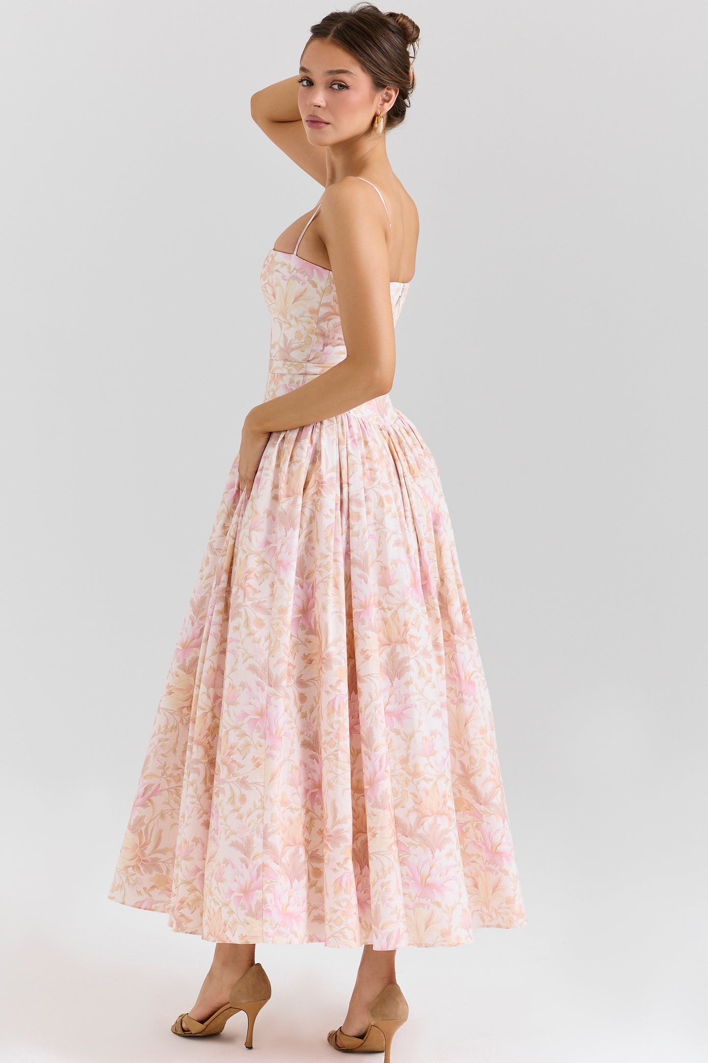 Ysabella print cotton midi sundress