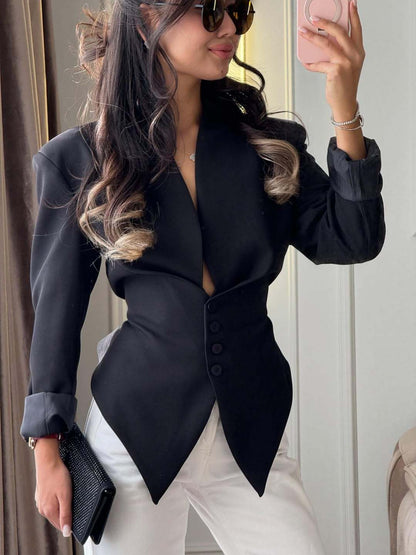 Tricia Structured Shoulder Cinched Blazer