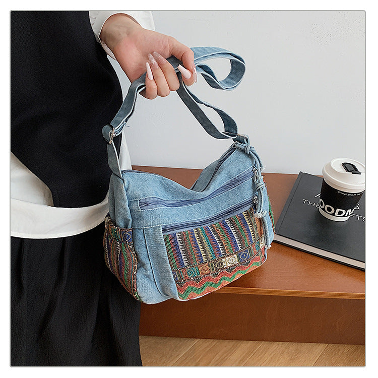 The "Nomad Heart" Artisanal Denim Bag