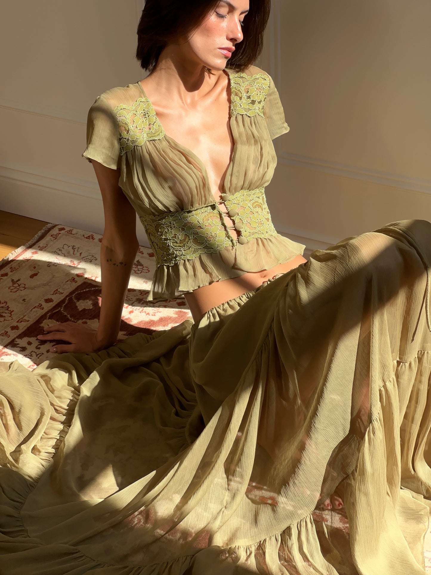 Seraphina Skirt Pistachio Set
