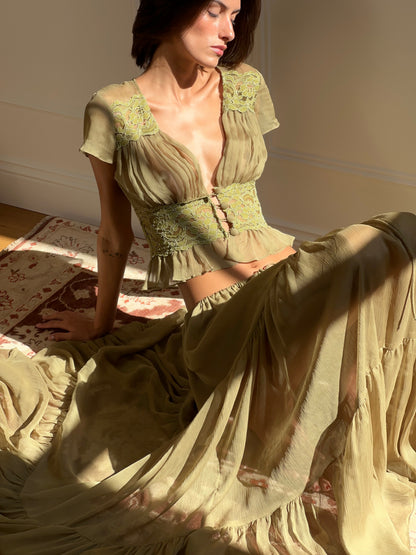 Seraphina Skirt Pistachio Set