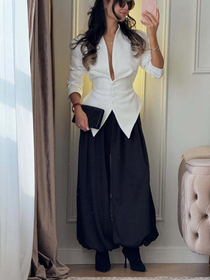 Tricia Structured Shoulder Cinched Blazer