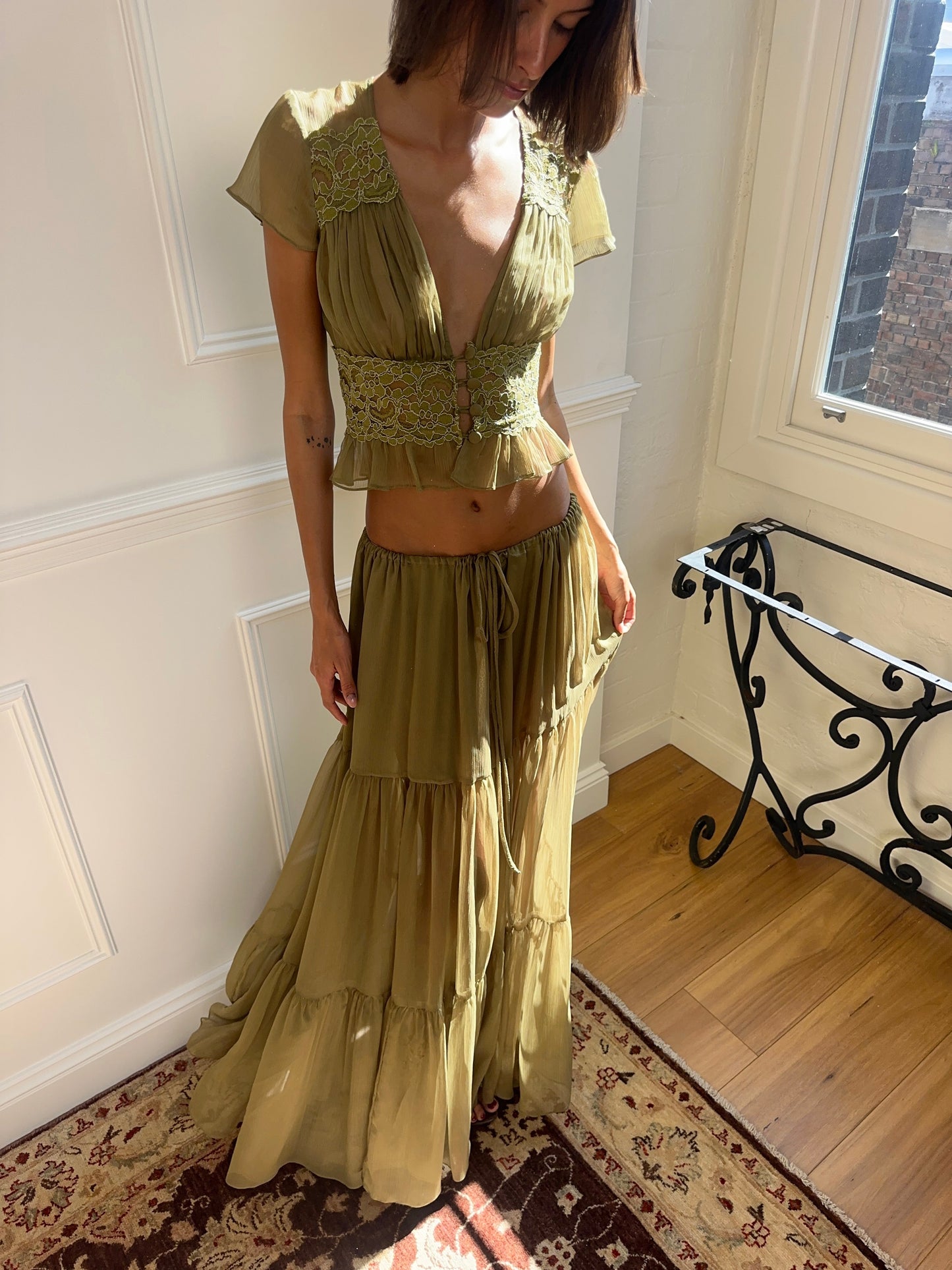 Seraphina Skirt Pistachio Set