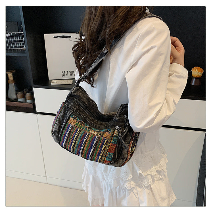 The "Nomad Heart" Artisanal Denim Bag