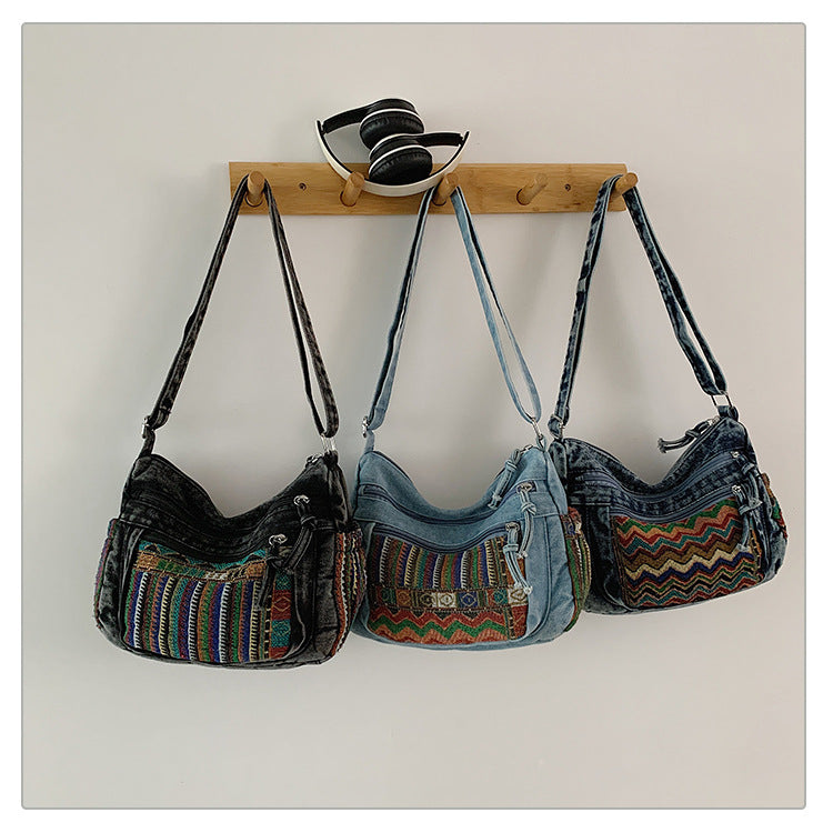 The "Nomad Heart" Artisanal Denim Bag