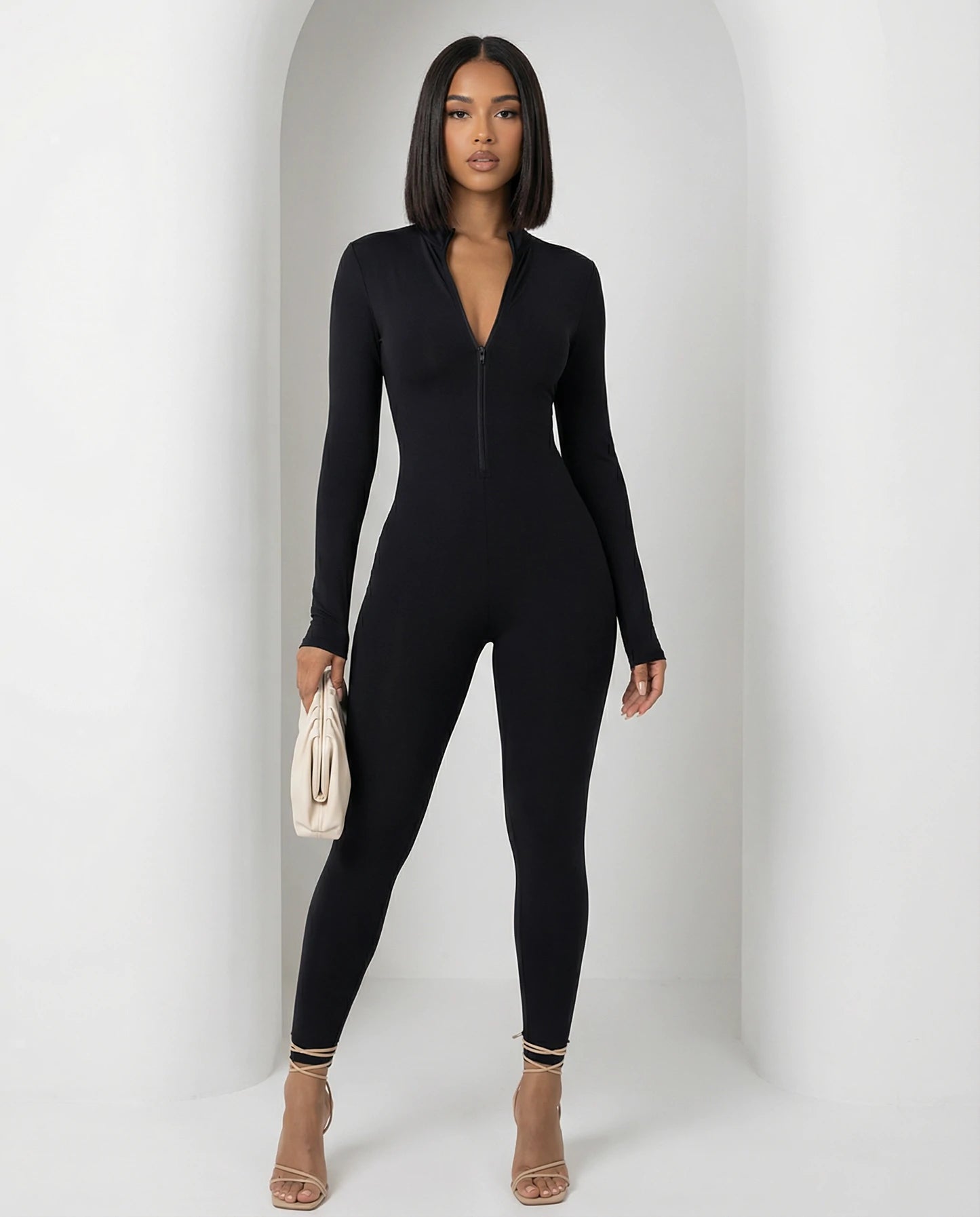 "Alpine Chic" Zip-Front Thermal Jumpsuit