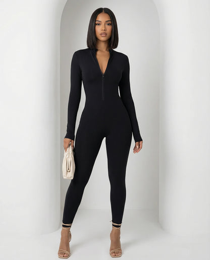 "Alpine Chic" Zip-Front Thermal Jumpsuit
