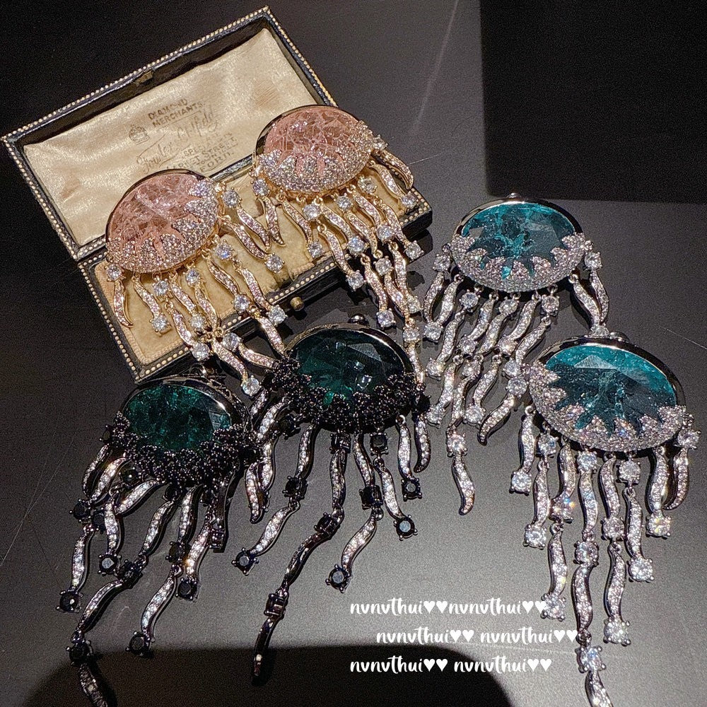 Luminous Drifter Deep Sea Jellyfish Dangle Earrings