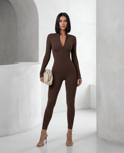 "Alpine Chic" Zip-Front Thermal Jumpsuit
