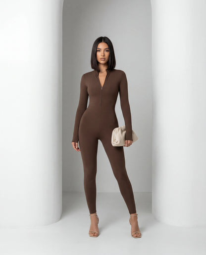 "Alpine Chic" Zip-Front Thermal Jumpsuit