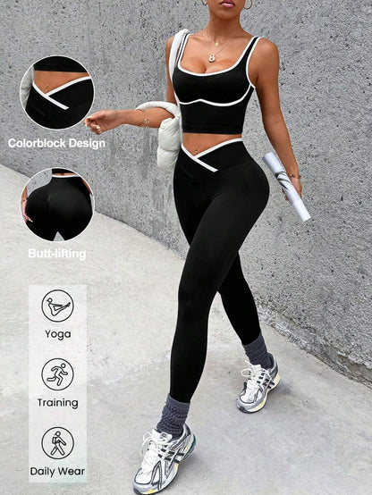 Women's Yoga Colorblock Seamless Sports Set