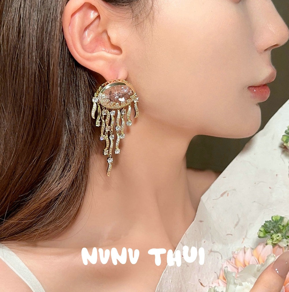 Luminous Drifter Deep Sea Jellyfish Dangle Earrings