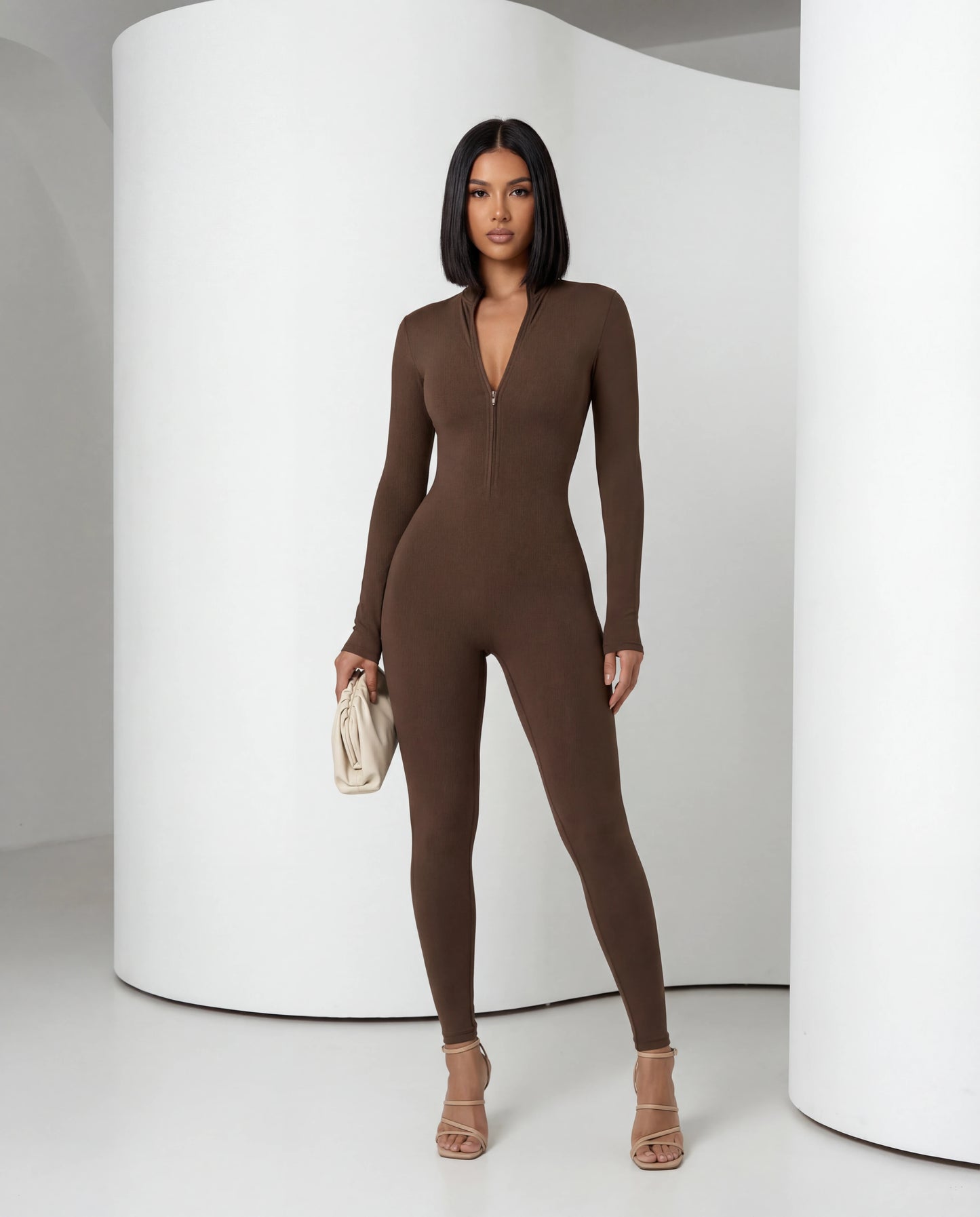 "Alpine Chic" Zip-Front Thermal Jumpsuit